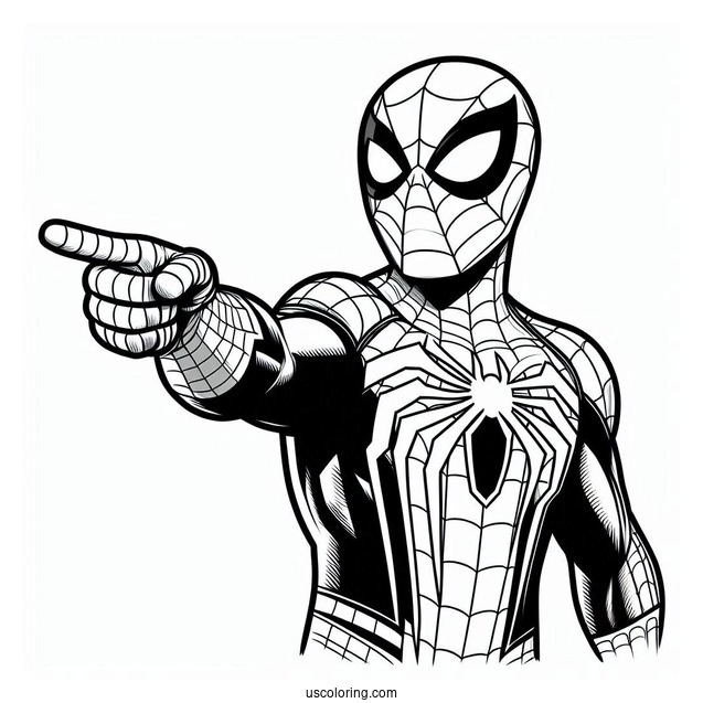 Spider-Man Pointing Meme Coloring Sheet