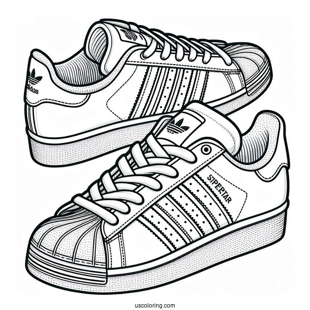 Adidas Superstar Sneaker Coloring Sheet