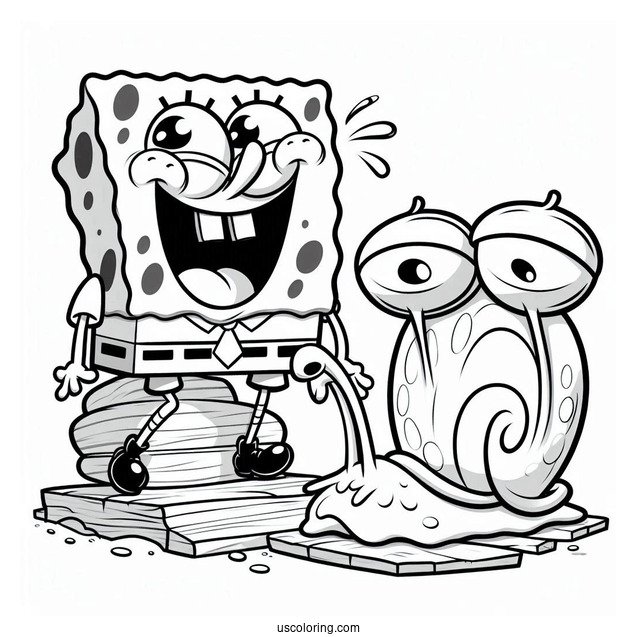 SpongeBob And Garry The Snail Laughing