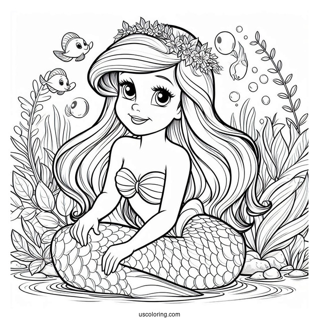 Detailed Little Mermaid Coloring Page