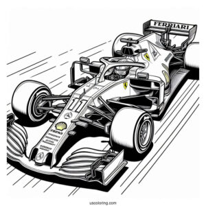 F1 Coloring Page Ferrari Race Car