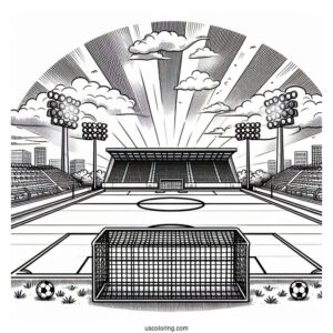 Soccer Pitch Coloring Sheet