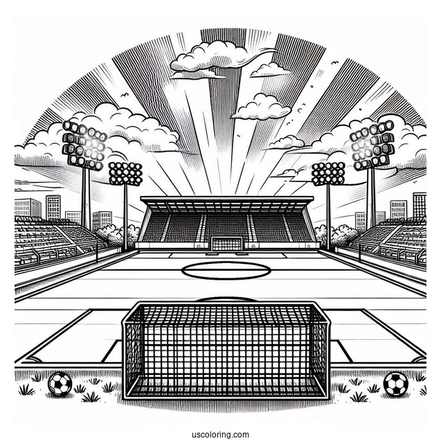 Soccer Pitch Coloring Sheet