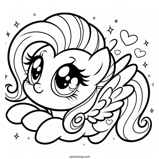 Cute Chibi Pinkie Pie Coloring Page For Preschoolers