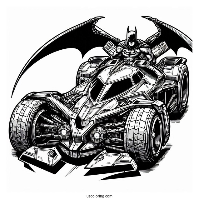 Dark Knight Batmobile Coloring Sheet