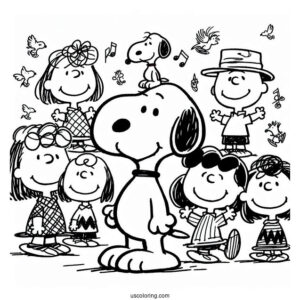 Snoopy And Peanuts Gang To Color
