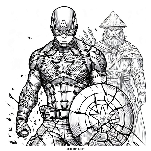 Captain America With Broken Shield