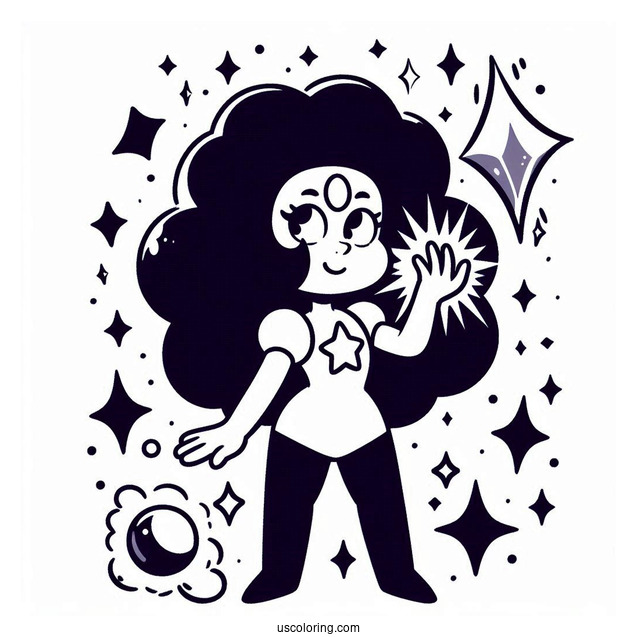 Steven Universe Coloring Page Of Simple Garnet For Preschoolers