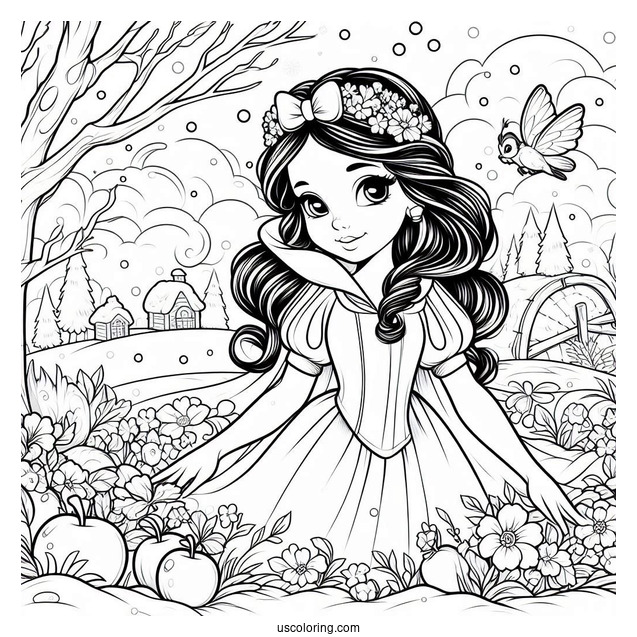 Detailed Snow White Coloring Page