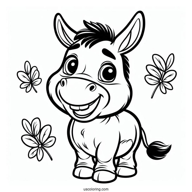 Smiling Donkey Coloring Sheet