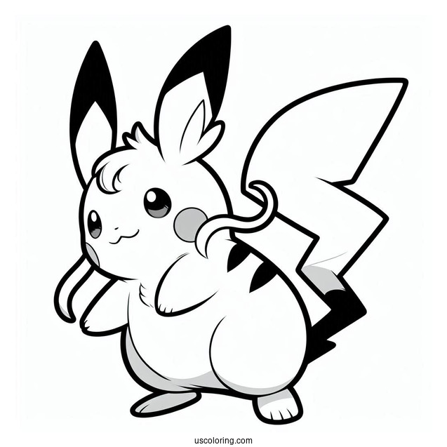 Alolan Raichu Coloring Page Using Tail To Attack