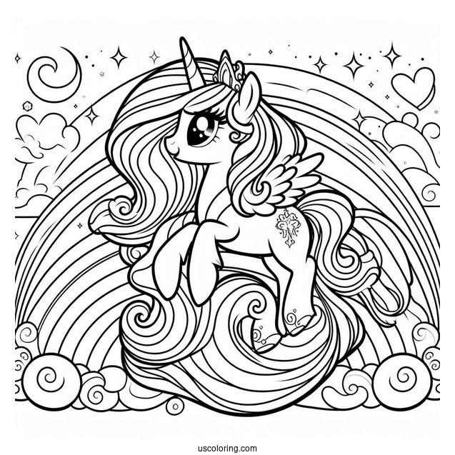 Princess Celestia On Rainbow