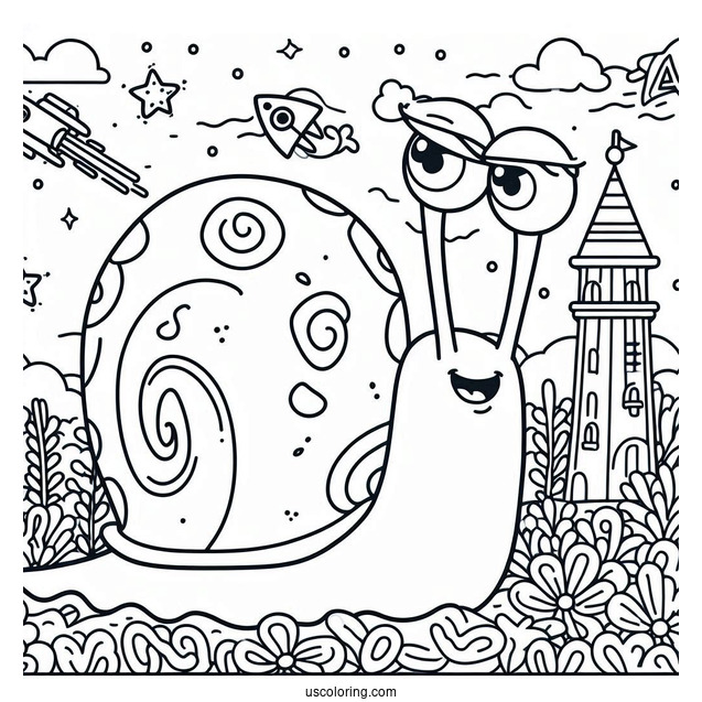 Garry The Snail Coloring Picture For Kids