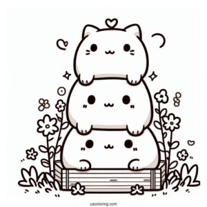 Sumikko Gurashi Coloring Page Of Friends On Top Of Each Other