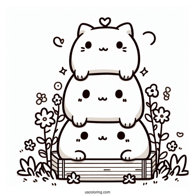 Sumikko Gurashi Coloring Page Of Friends On Top Of Each Other