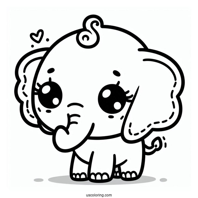 Kawaii Elephant With Little Trunk