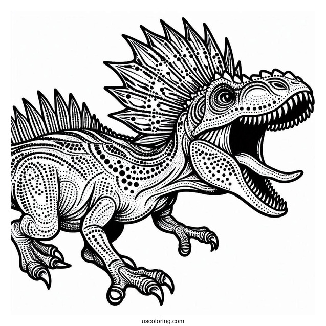 Dotted Spinosaurus Coloring Page Roaring For Kids