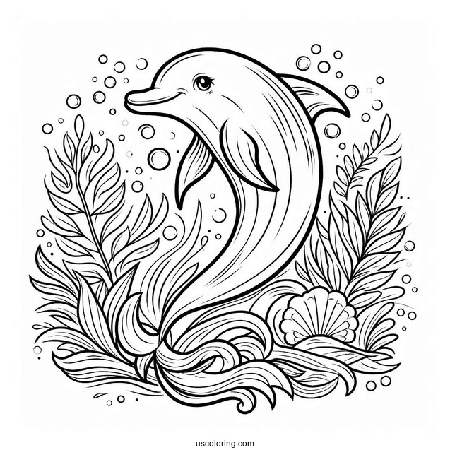 Breaker The Dolphin From The Little Mermaid Coloring Sheet