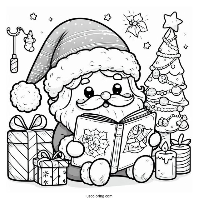 Cute Santa Reading His Naughty Or Nice List