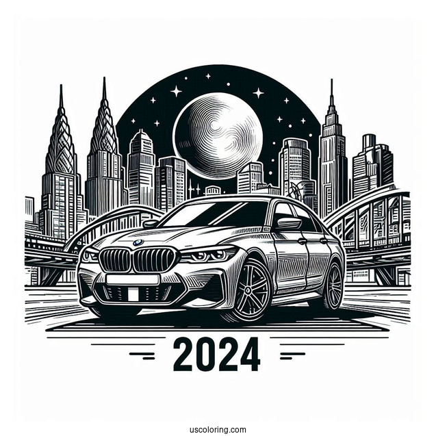 2024 BMW Coloring Page XM Label Red In The City