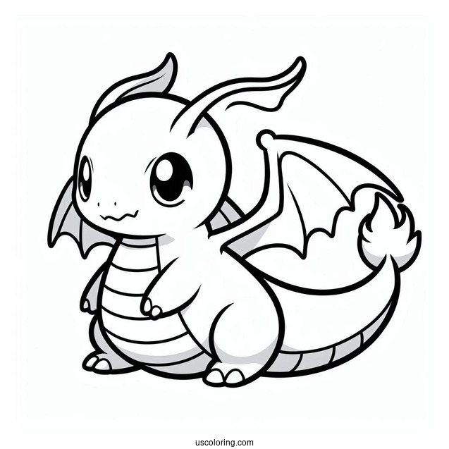 Cute Dragonite Pokemon To Color