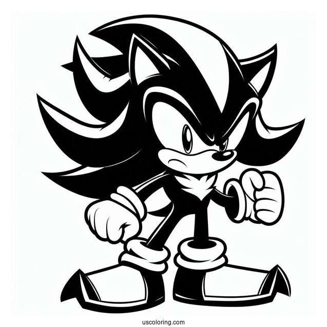 Angry Shadow Coloring Page The Hedgehog
