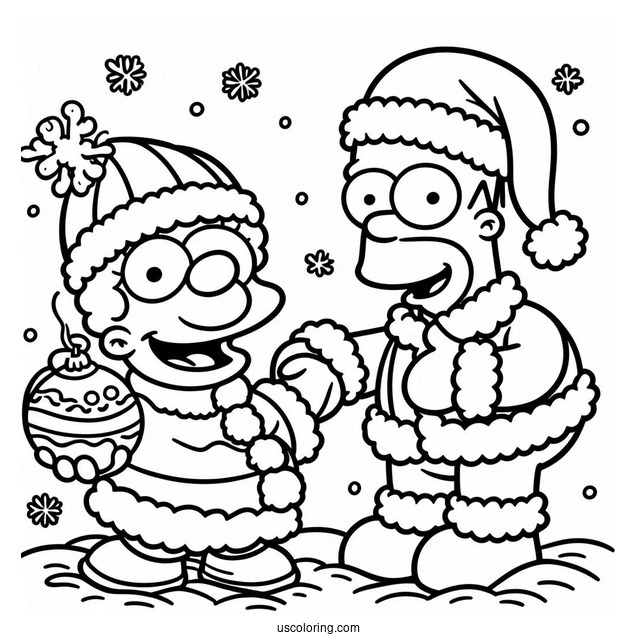 Simpsons Coloring Pages Of Cute Santa s Little Helper And Snowball For Kids