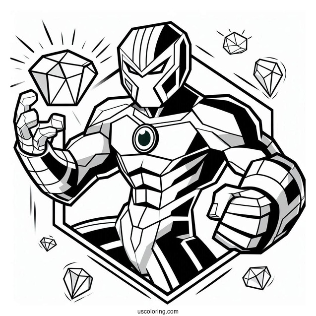 Ben 10 Coloring Page Of Simple Diamondhead
