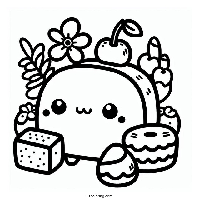 Sumikko Gurashi Coloring Page Of Tokage Outline For Preschoolers