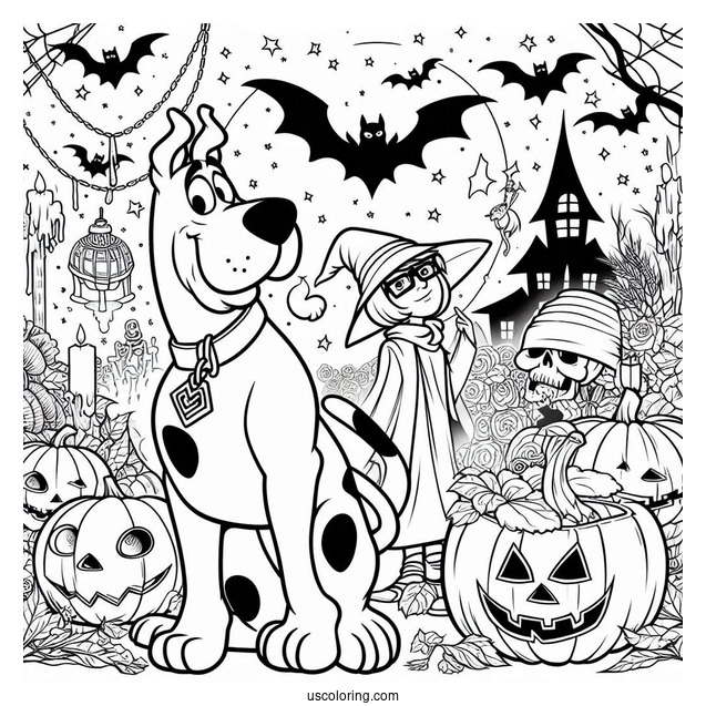 Halloween Themed Scooby-Doo Coloring Sheet