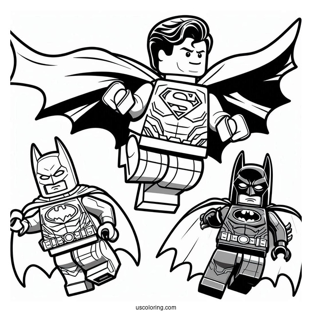 Lego Superman And Batman Coloring Sheet