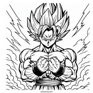 Coloring Page Of Super Saiyan Vegeta
