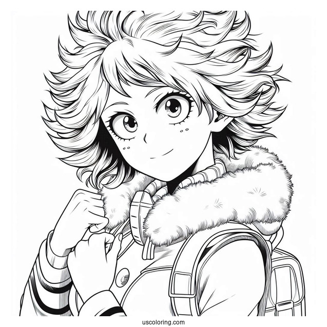 My Hero Academia Coloring Page Of Detaled Izuku Midoriya