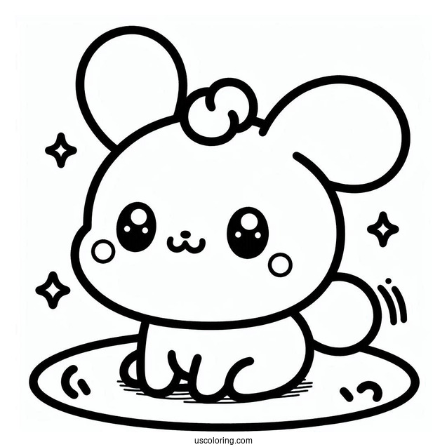 Pompompurin With Ear Up Coloring Page For Preschoolers