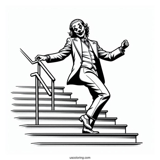 Joker_s Iconic Stairs Dance Coloring In