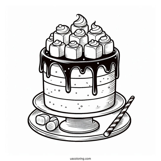 Hot Chocolate Cake With Marshmallows