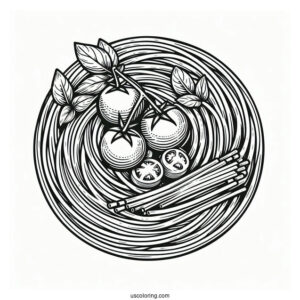 Italian Spaghetti Coloring Page