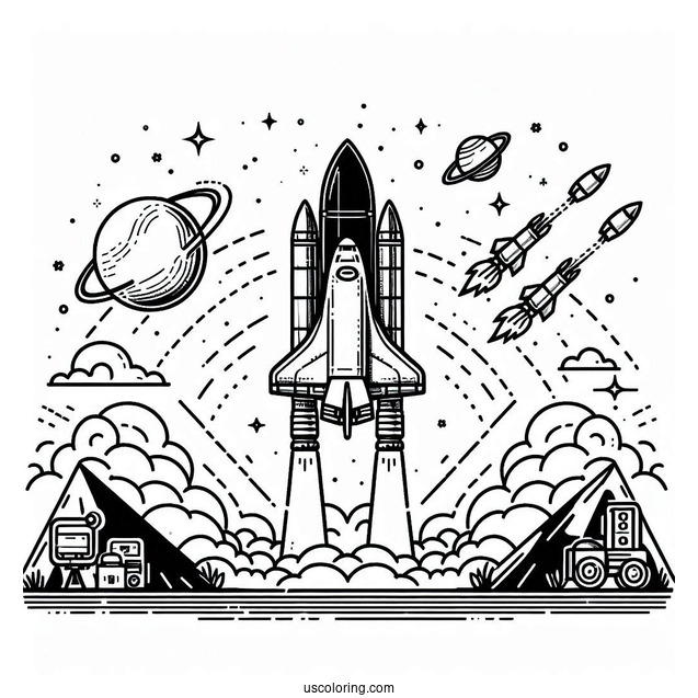 Discovery Space Shuttle Rockets Ignited