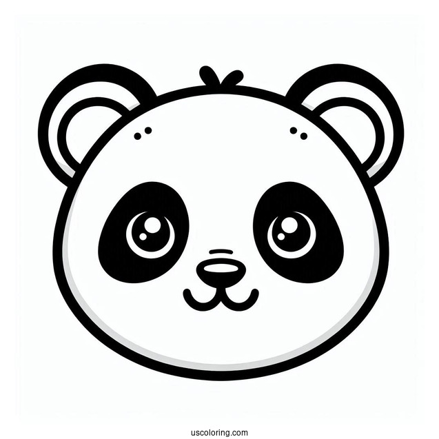 Outline Of Panda Face Coloring Page