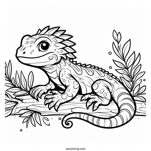 Easy Dragon Lizard Coloring Page