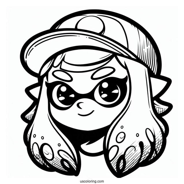 Easy Splatoon Coloring Page Of Callie For Kids