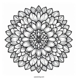 Flower Coloring Pages Of Chrysanthemum Flower Mandala