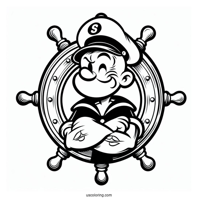 Popeye Coloring Page Inside Helm