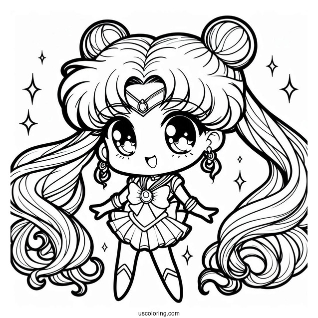 Chibi Sailor Jupiter Coloring In For Preschoolers(1)