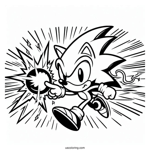 Easy Super Sonic Coloring Page For Kids