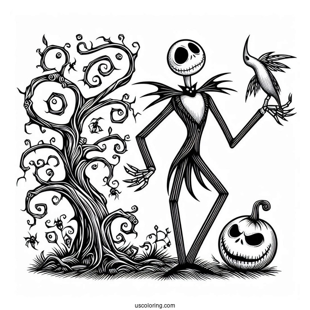 Creepy Jack Skellington Coloring In