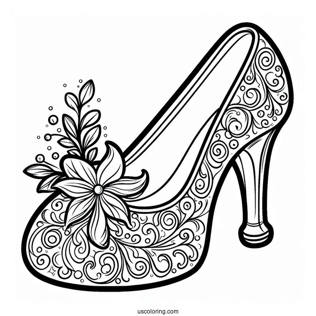 Cinderella Glass Slipper Coloring Page