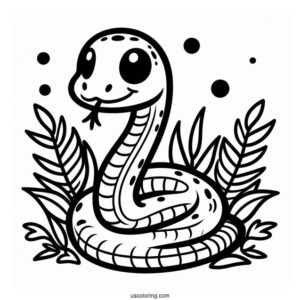 Simple Snake To Color For Kids