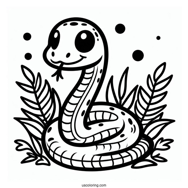Simple Snake To Color For Kids