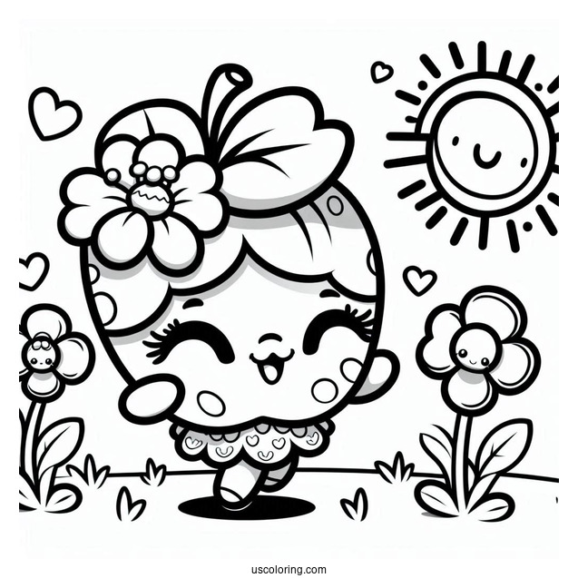 Cartoon Apple Blossom Shopkins Under The Sun Coloring In